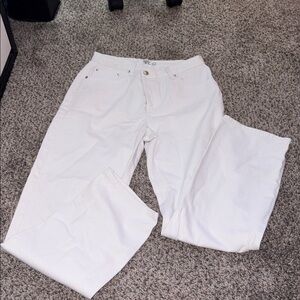 Princess Polly New White Asymmetric Jeans